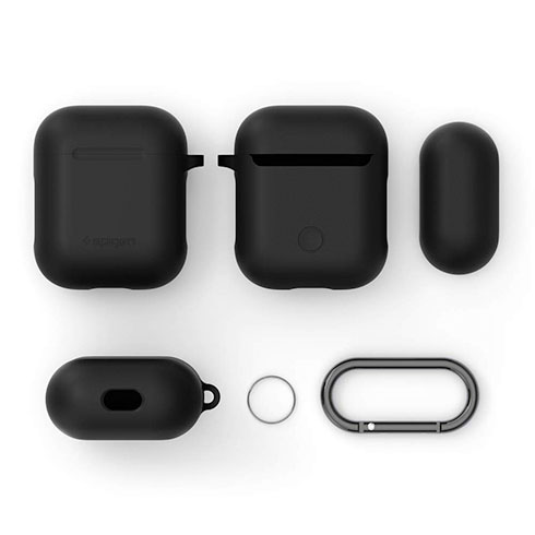 Spigen puzdro Silicone Case pre Apple Airpods 1&2 - Black