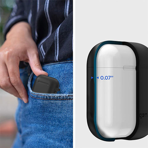 Spigen puzdro Silicone Case pre Apple Airpods 1&2 - Black