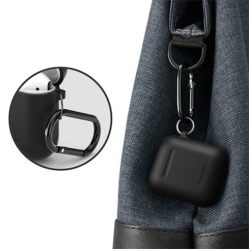 Spigen puzdro Silicone Case pre Apple Airpods 1&2 - Black