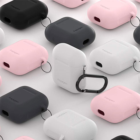 Spigen puzdro Silicone Case pre Apple Airpods 1&2 - Black