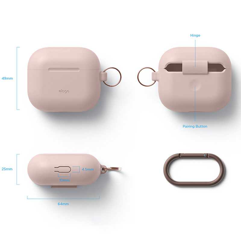 Elago Airpods 3 Silicone Hang Case - Sand Pink
