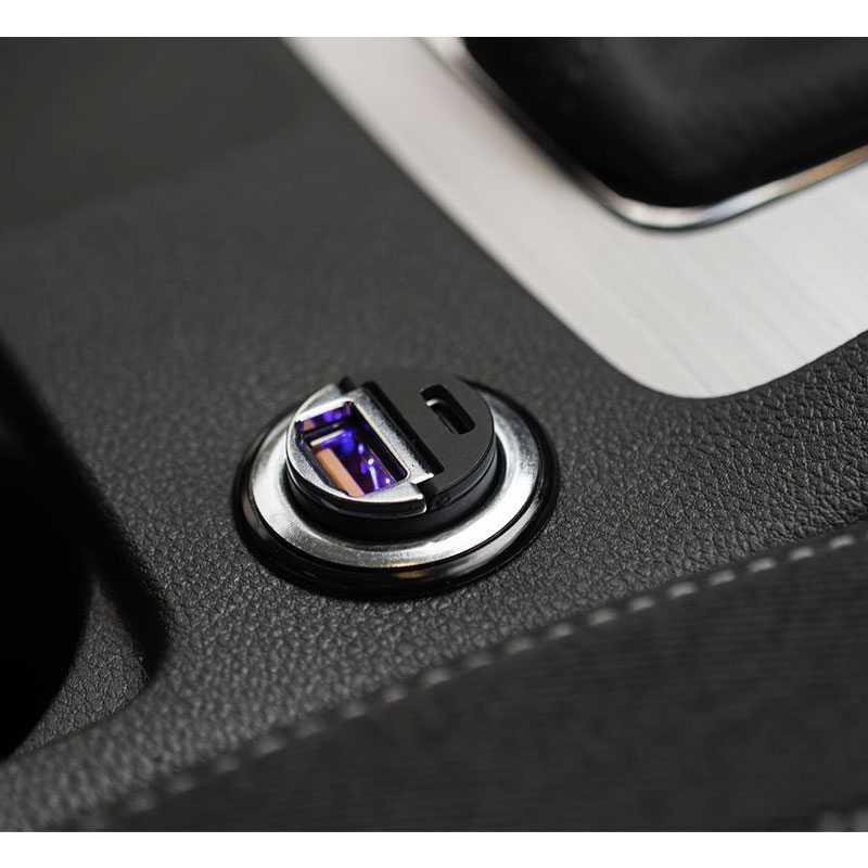 FIXED Autonabíječka s USB-C a USB-A výstupem, PD30W - černá