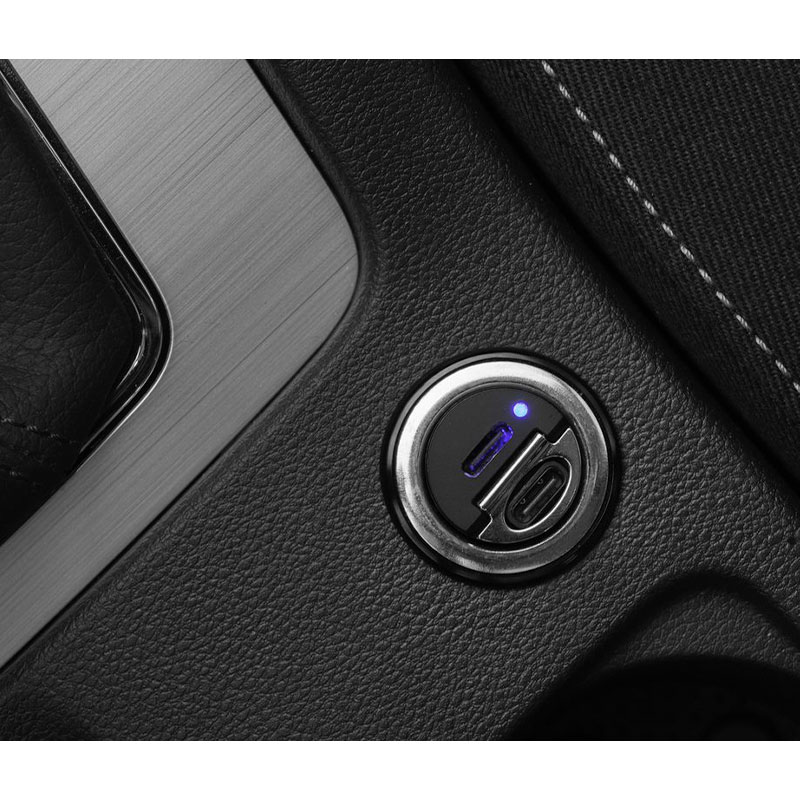 FIXED Autonabíječka s 2x USB-C výstupem, PD30W - černá