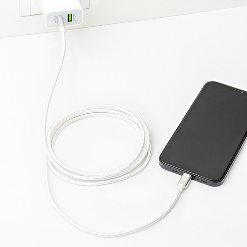 ER POWER kábel USB-C to Lightning 2m - White