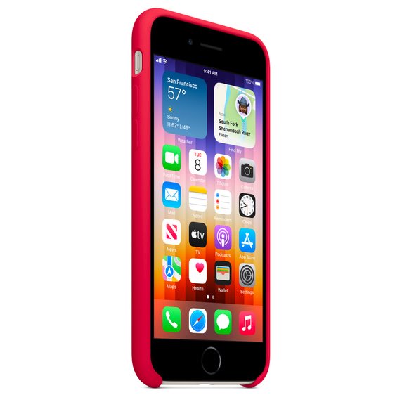 Apple iPhone SE/8/7 Silicone Case-(PRODUCT)RED