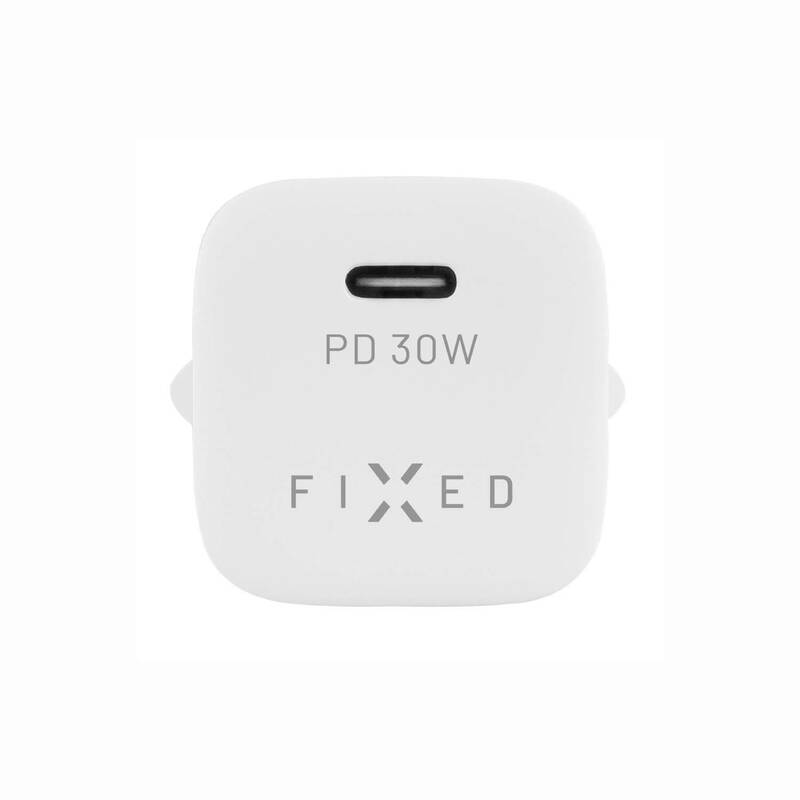FIXED Mini Sieťová nabíjačka s USB-C výstupom a podporou PD, 30W, biela