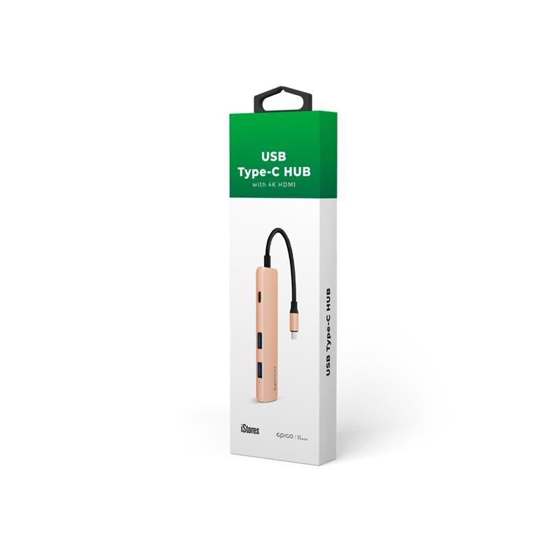iStores by Epico USB Type-C HUB 4K HDMI - gold/black