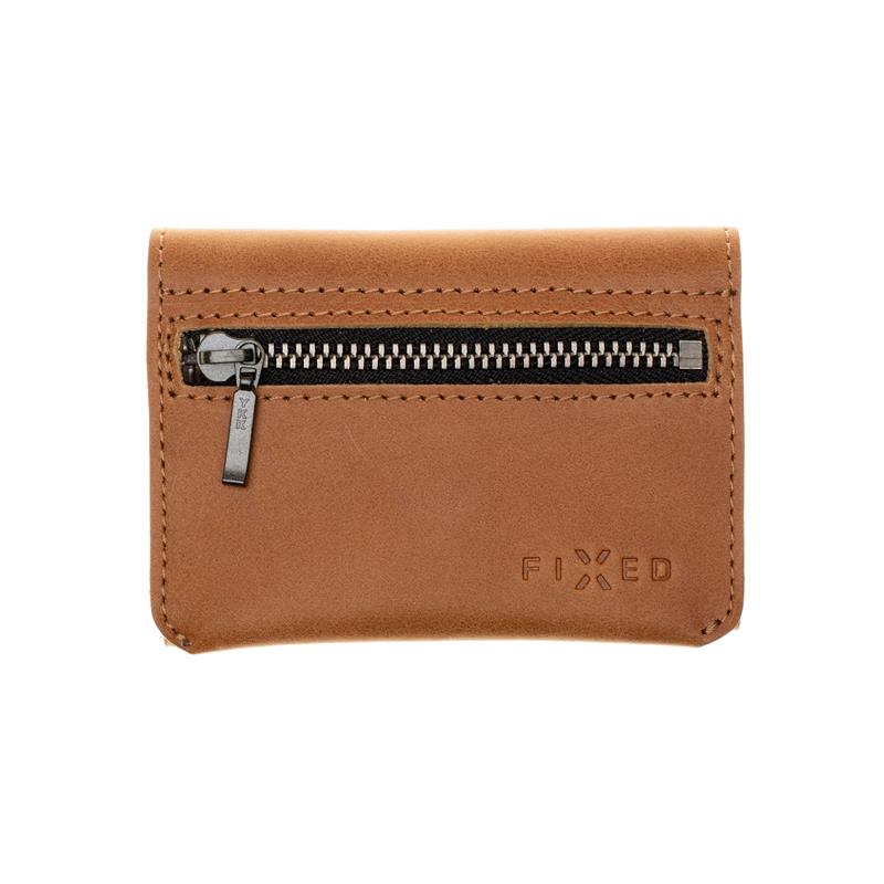 FIXED kožená peněženka Tripple Wallet for Air Tag z pravé hovězí kůže, hnědá