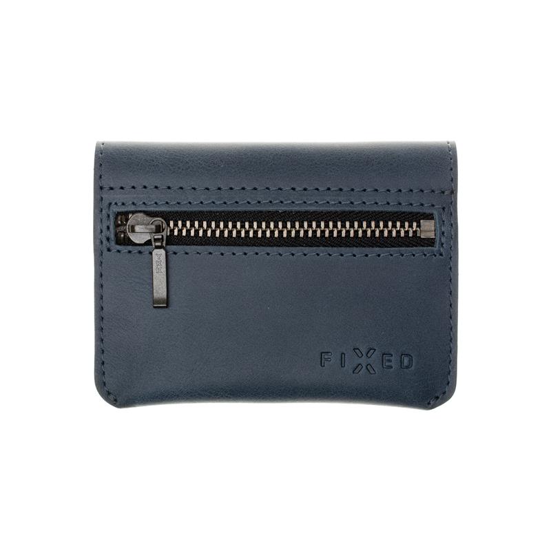 FIXED kožená peněženka Tripple Wallet for Air Tag z pravé hovězí kůže, modrá