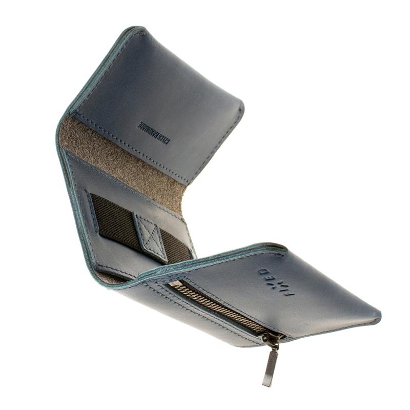 FIXED kožená peněženka Tripple Wallet for Air Tag z pravé hovězí kůže, modrá
