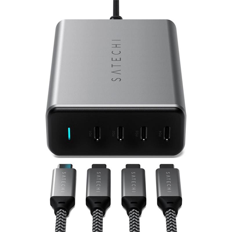 Satechi USB-C 165W 4-Port PD GaN Charger - Space Gray