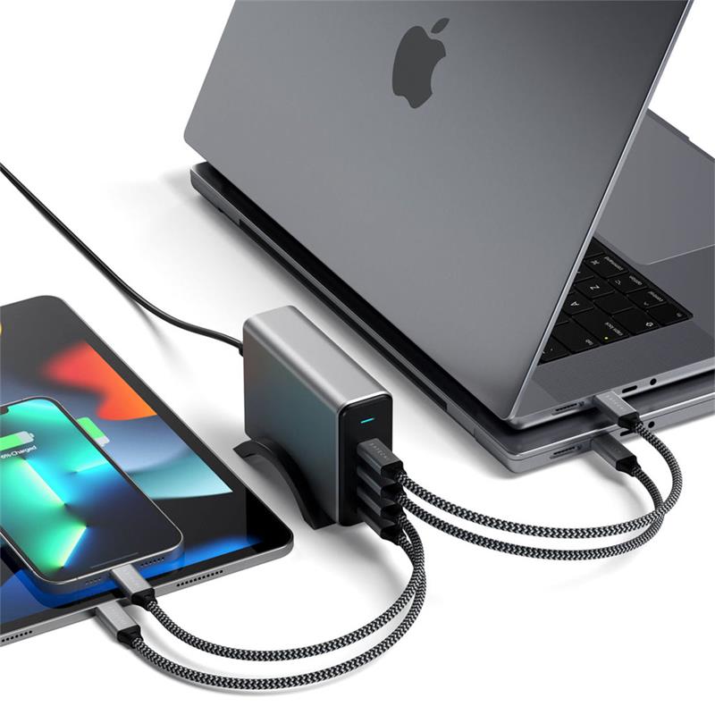 Satechi USB-C 165W 4-Port PD GaN Charger - Space Gray
