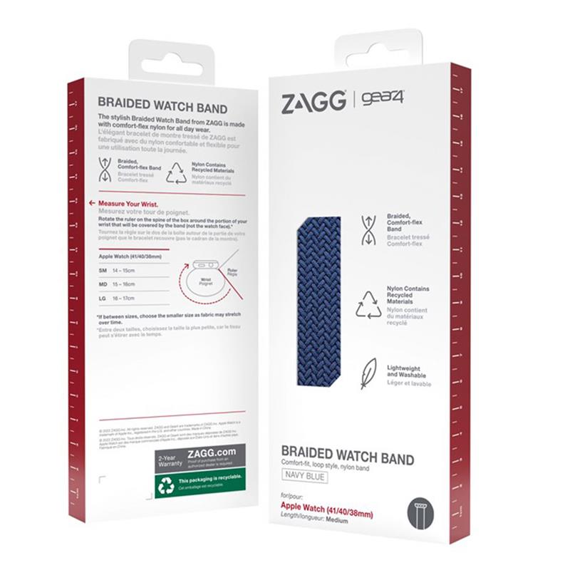 GEAR4 remienok Braided M 150-165 cm pre Apple Watch 38/40/41mm - Navy Blue