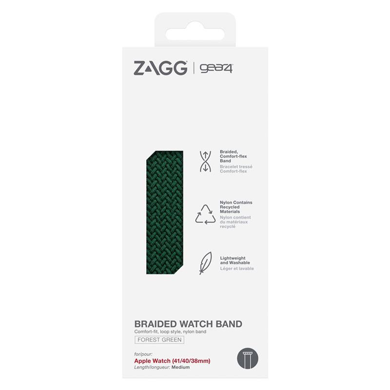 GEAR4 remienok Braided M 150-165 cm pre Apple Watch 38/40/41mm - Forest Green