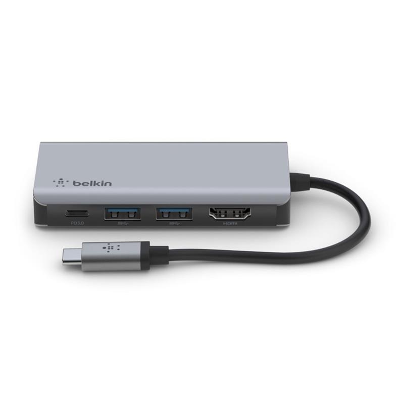 Belkin Connect USB-C 4-in-1 Multiport Adapter - Space Gray