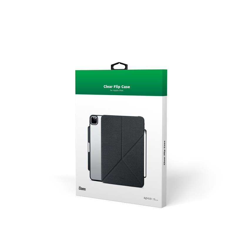 iStores by EPICO Clear Flip Case iPad Pro 11" (2018/2020/2021),iPad Air 10,9"/11" M1,M2,M3- čierna transparentná