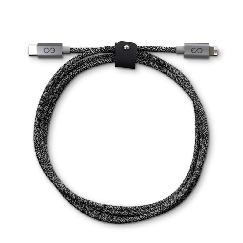 iStores by EPICO FABRIC BRAIDED CABLE USB-C to Lightning 1.2m - space grey
