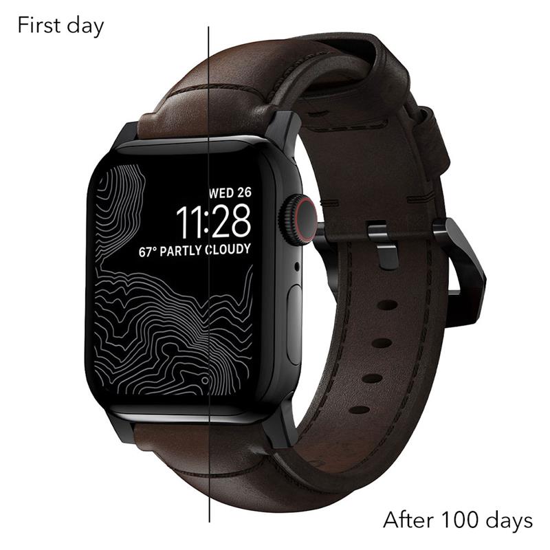 Nomad kožený remienok pre Apple Watch 40-42mm - Traditional Brown/Black Hardware