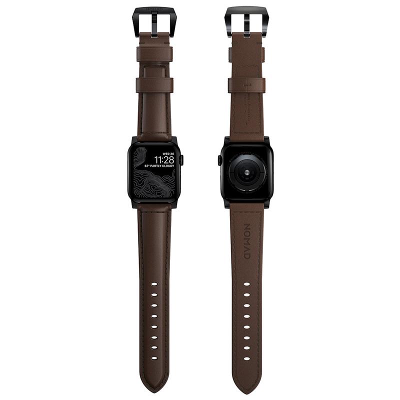 Nomad kožený remienok pre Apple Watch 40-42mm - Traditional Brown/Black Hardware