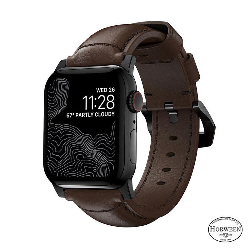 Nomad kožený remienok pre Apple Watch 40-42mm - Traditional Brown/Black Hardware