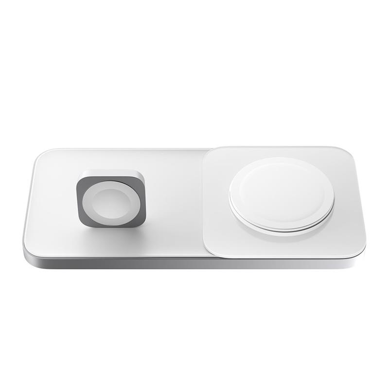 Nomad Base One Max 2-in-1 Magsafe Charger - Silver