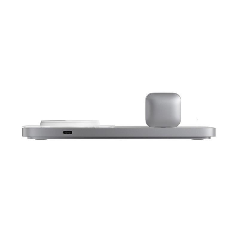 Nomad Base One Max 2-in-1 Magsafe Charger - Silver