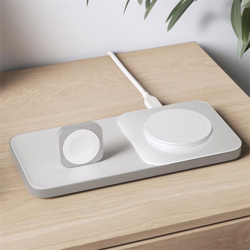 Nomad Base One Max 2-in-1 Magsafe Charger - Silver