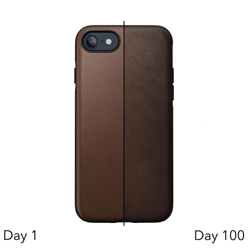 Nomad kryt Modern Leather Case pre iPhone SE 2022/2020/8/7 - Brown