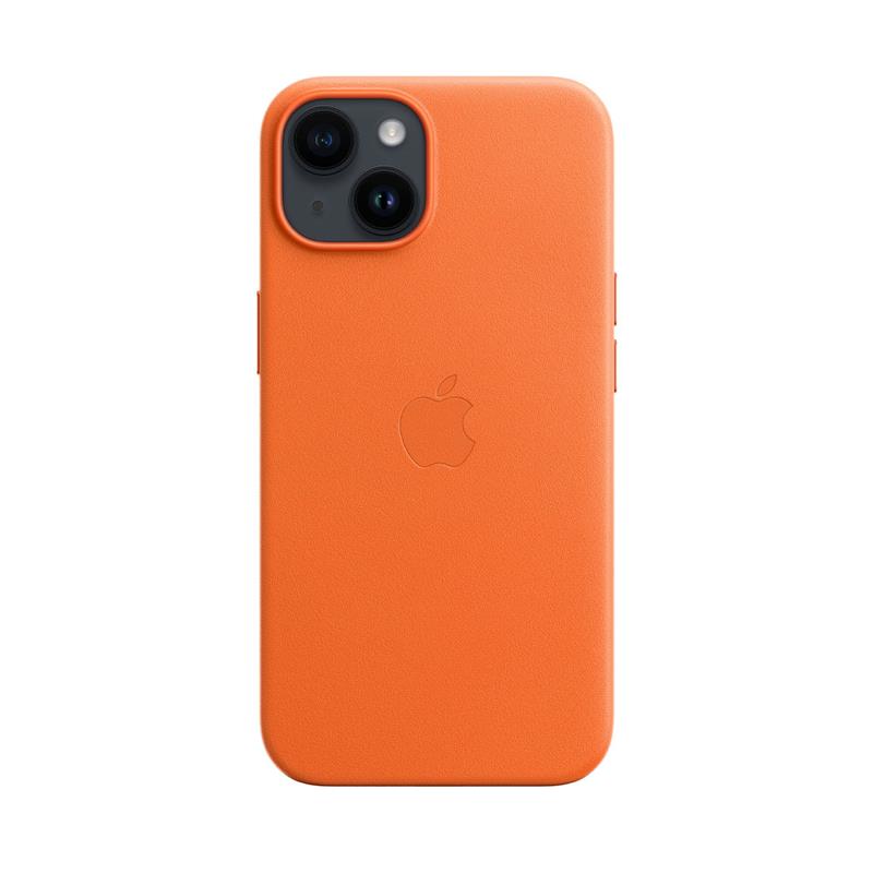 Apple iPhone 14 Leather Case with MagSafe-Orange
