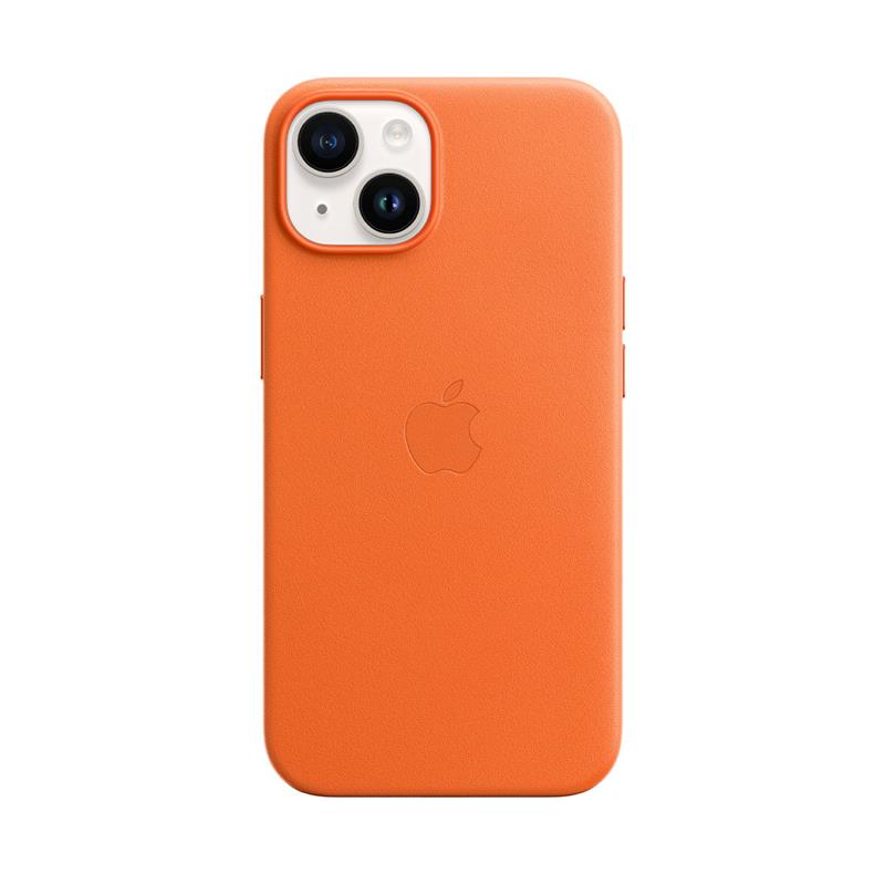Apple iPhone 14 Leather Case with MagSafe-Orange