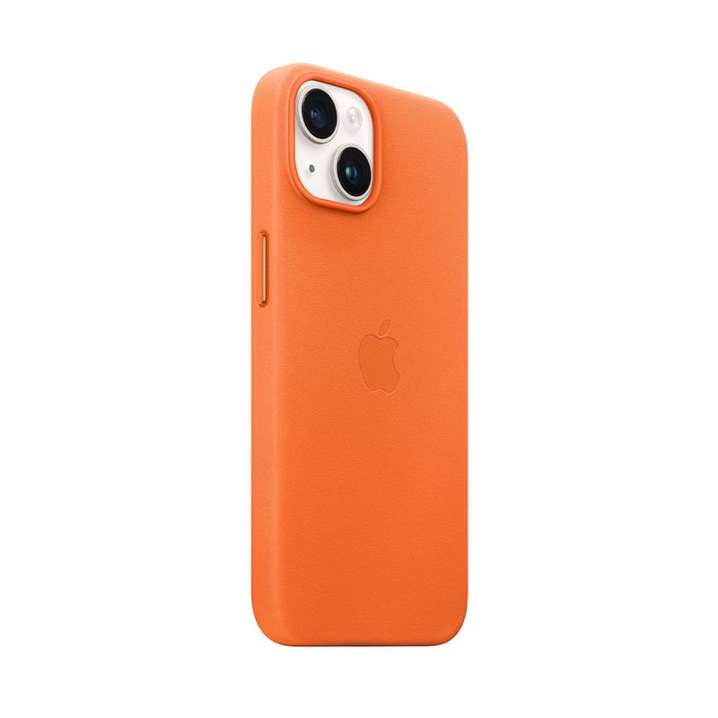 Apple iPhone 14 Leather Case with MagSafe-Orange