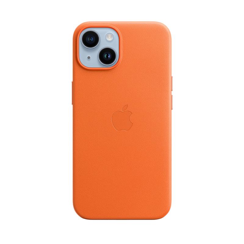 Apple iPhone 14 Leather Case with MagSafe-Orange