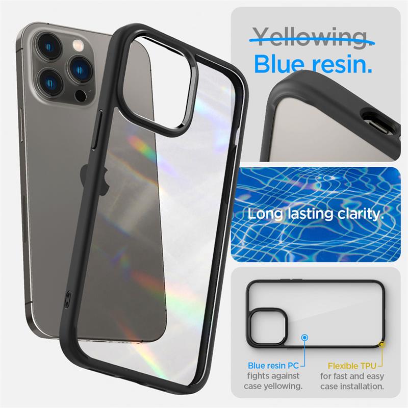 Spigen kryt Crystal Hybrid pre iPhone 14 Pro - Matte Black