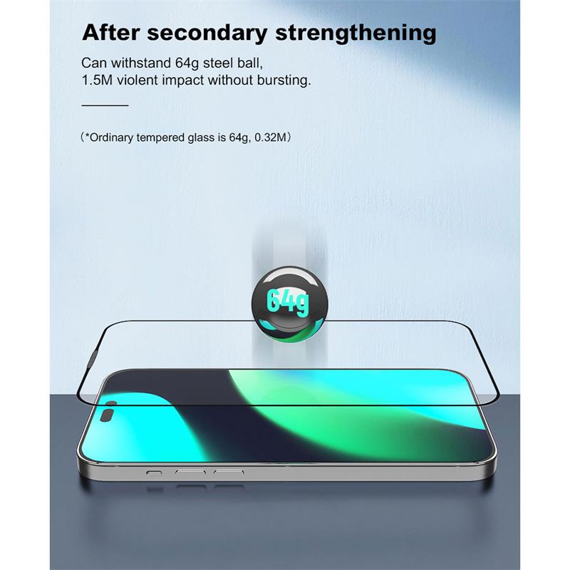 Devia ochranné sklo Van Series Anti-Static pro iPhone 14 Plus - Black Frame