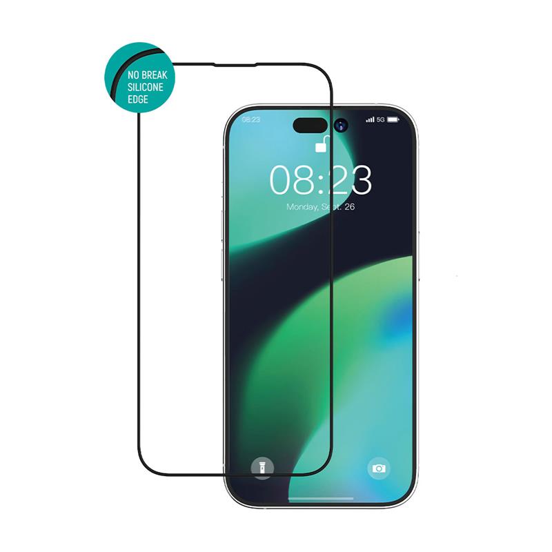 Devia ochranné sklo Van Series Silicone Edge pre iPhone 14 - Black Frame