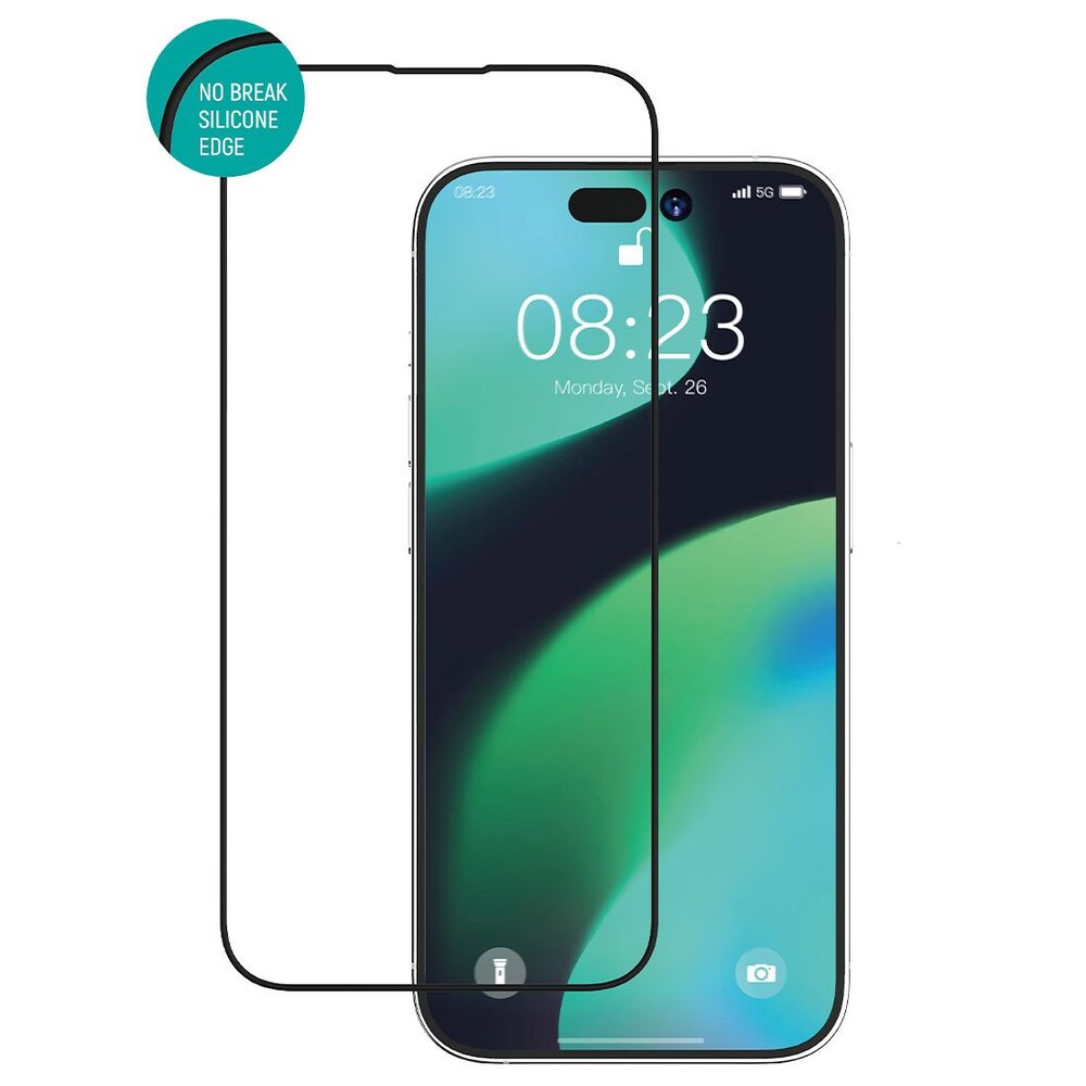Devia ochranné sklo Van Series Silicone Edge pre iPhone 14 Pro Max - Black Frame