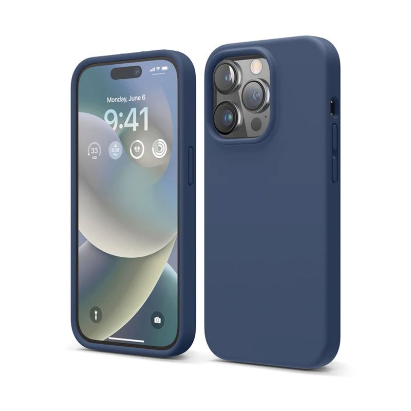 Elago kryt Silicone Case pre iPhone 14 Pro - Jean Indigo