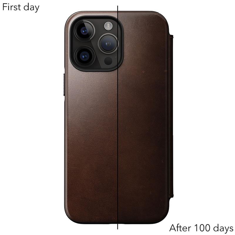 Nomad puzdro Modern Leather Folio Magsafe Horween pre iPhone 14 Pro Max - Rustic Brown