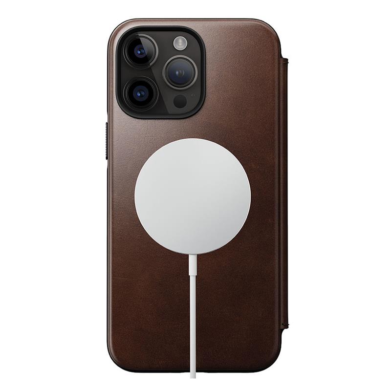 Nomad puzdro Modern Leather Folio Magsafe Horween pre iPhone 14 Pro Max - Rustic Brown