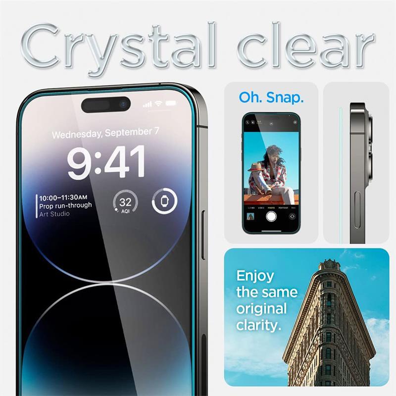 Spigen ochranné sklo GLAS.tR Slim HD pre iPhone 14 Pro - Clear