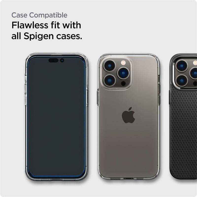 Spigen ochranné sklo GLAS.tR Slim HD pre iPhone 14 Pro - Black Frame