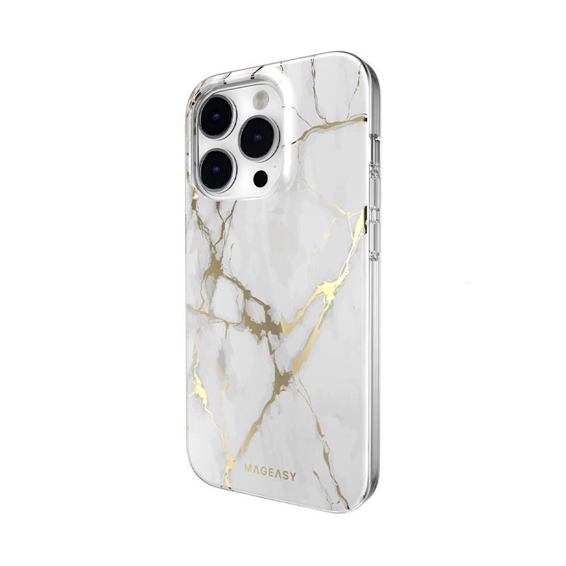 SwitchEasy kryt Marble Case pre iPhone 14 Pro - Champagne White