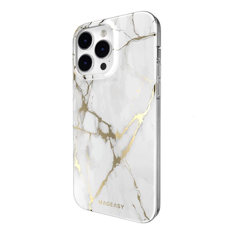 SwitchEasy kryt Marble Case pre iPhone 14 Pro Max - Champagne White