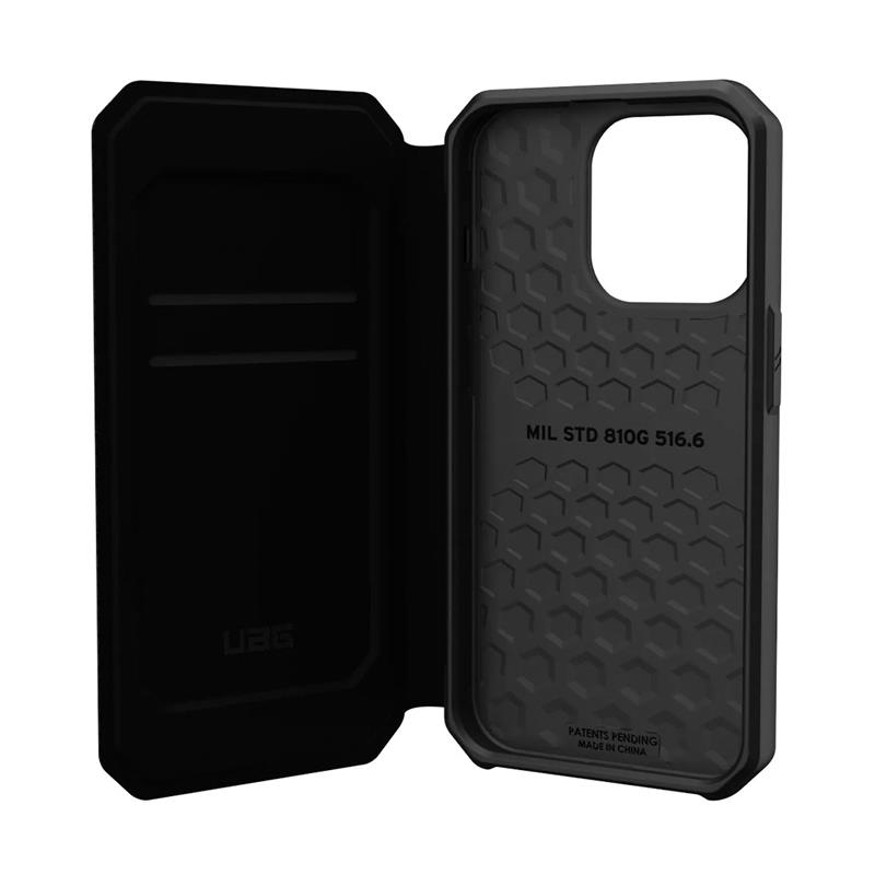 UAG puzdro Metropolis Folio pre iPhone 14 Pro - Kevlar Black