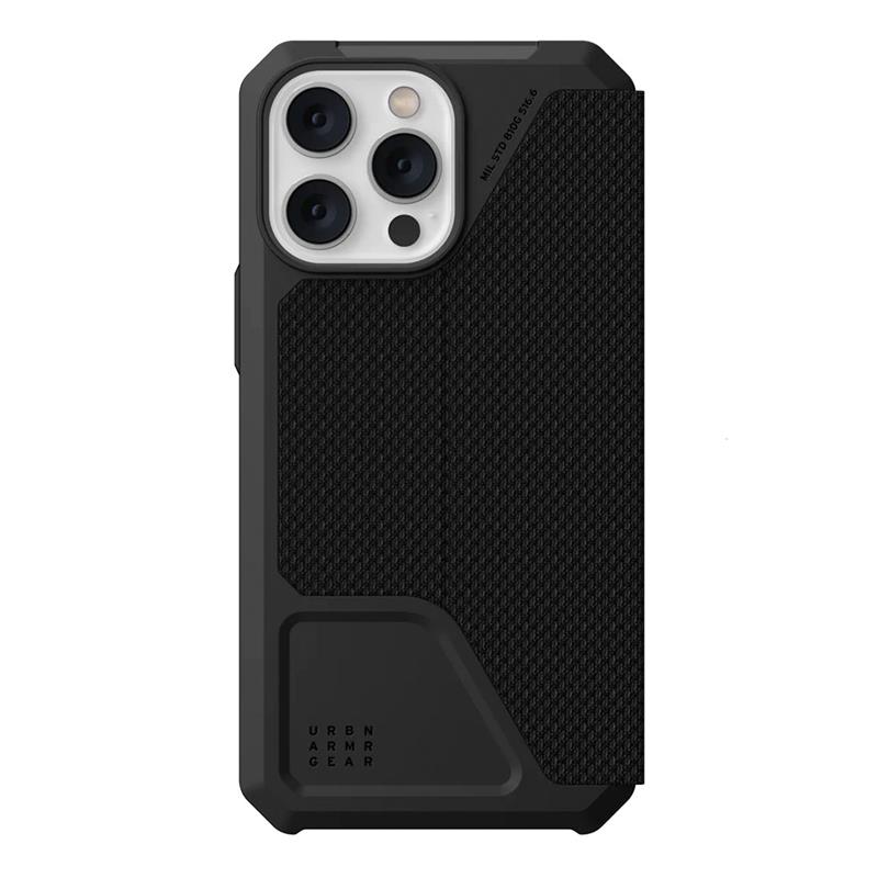 UAG puzdro Metropolis Folio pre iPhone 14 Pro Max - Kevlar Black
