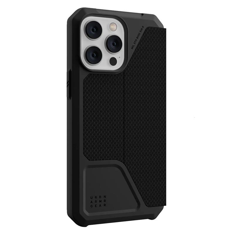 UAG puzdro Metropolis Folio pre iPhone 14 Pro Max - Kevlar Black