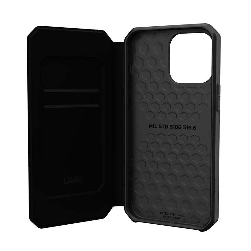 UAG puzdro Metropolis Folio pre iPhone 14 Pro Max - Kevlar Black