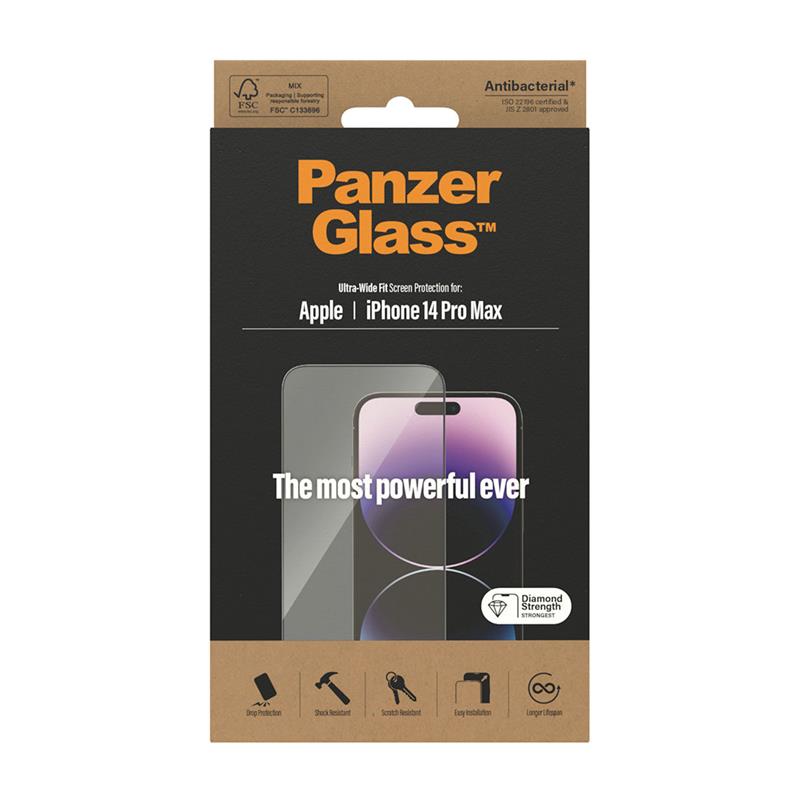 PanzerGlass ochranné sklo UWF AB pre iPhone 14 Pro Max - Black Frame