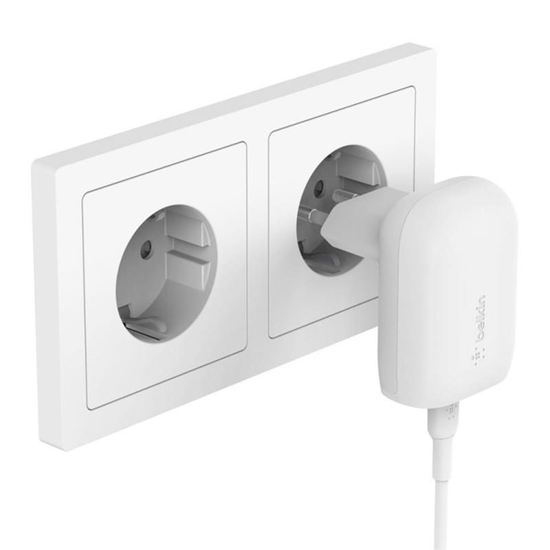 Belkin 30W PD 3.0 PPS USB-C Wall Charger + USB-C/USB-C kábel 1m - White