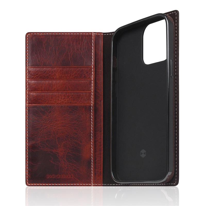 SLG Design puzdro D7 Italian Wax Leather pre iPhone 14 Pro - Brown